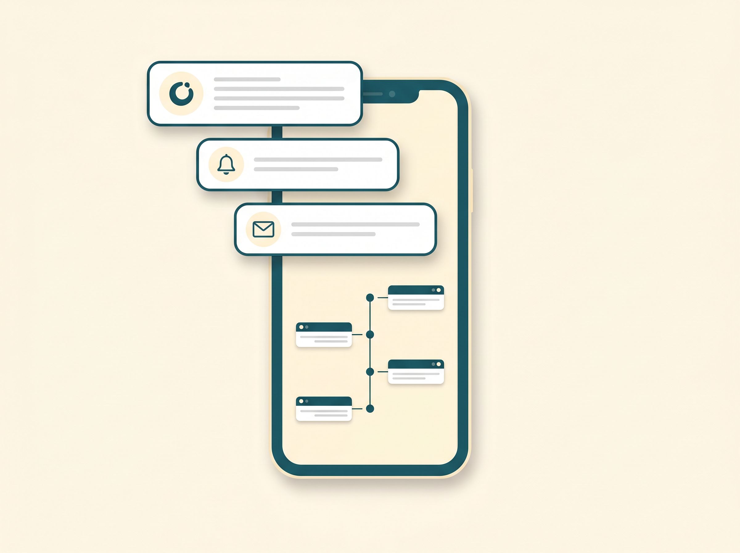 Customer reminder message preview on a phone screen
