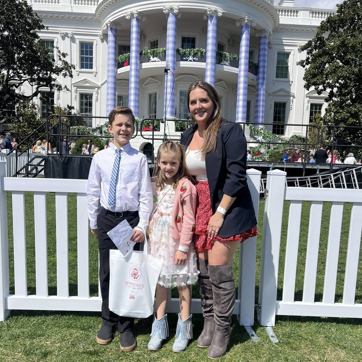 Lucia Tucker and her family at the White House